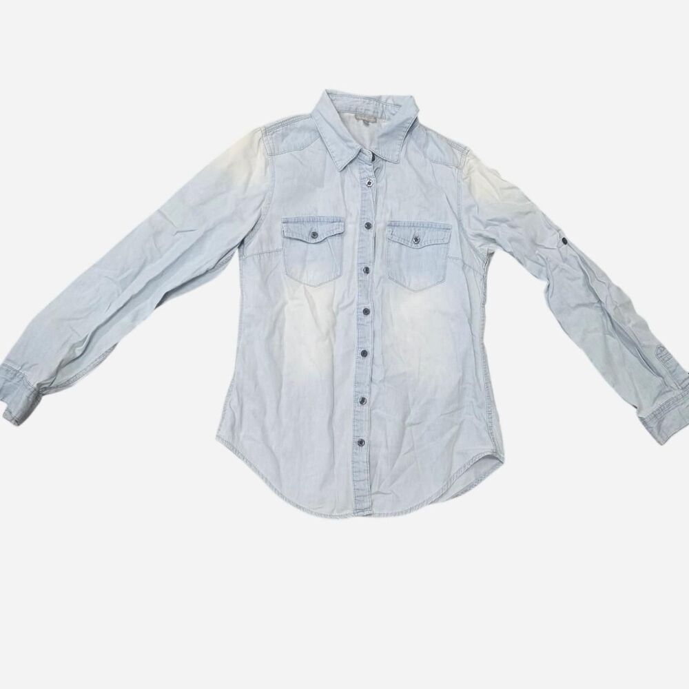 Charlotte-russe Women's Blue and White Shirt